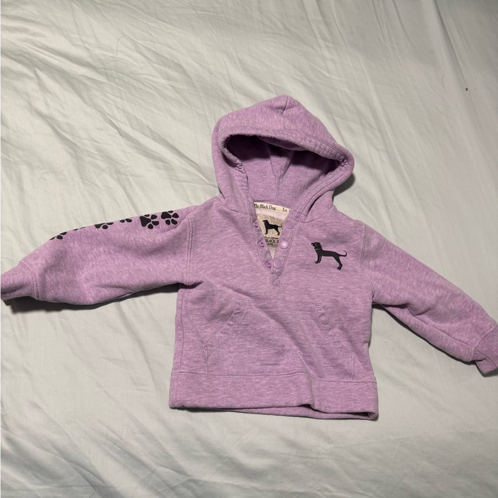The Black Dog Lavender 12 Month Hoodie with Paw Prints